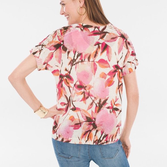 Chico's Brushed Floral Pullover - Picture 3 of 4